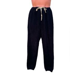 Cozy Warm Men's  Winter Full Lined  Black Joggers Pants Size L